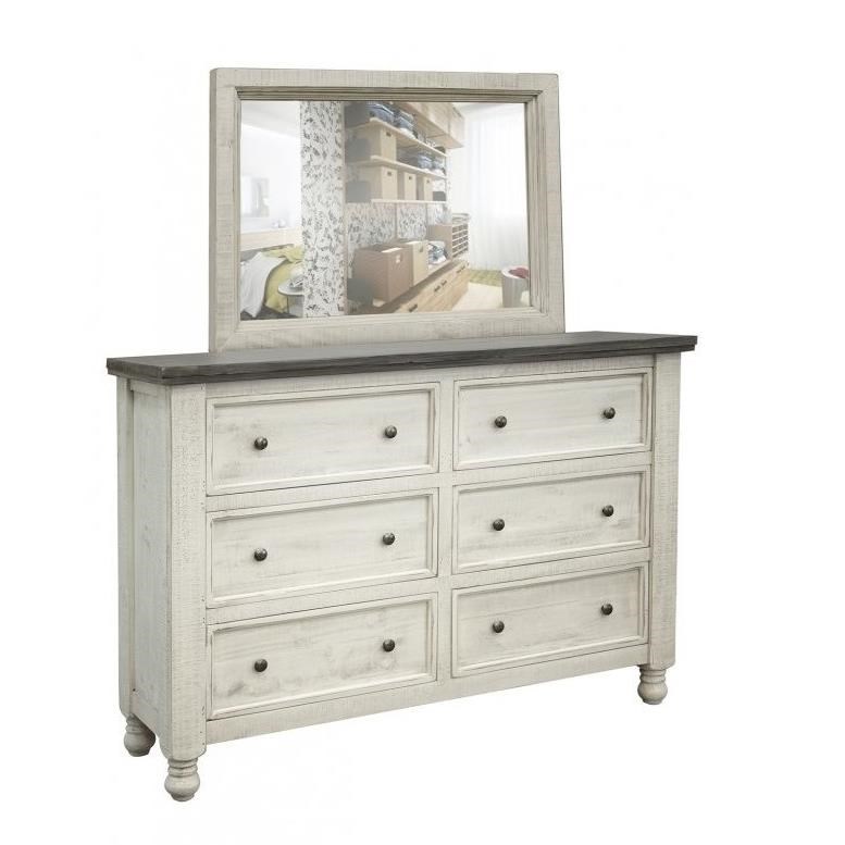 Dresser and Mirror Set